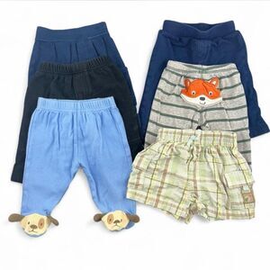 6-piece baby boy shorts and pants bundle size 6 months